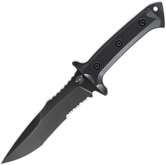 Skallywag Tactical Riptide Black G10 D2 Steel Serrated Spear Pt Fixed Blade Knife 17015