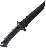 Skallywag Tactical Riptide Black G10 D2 Steel Serrated Tanto Fixed Blade Knife 17017