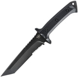 Skallywag Tactical Riptide Black G10 D2 Steel Serrated Tanto Fixed Blade Knife 17017