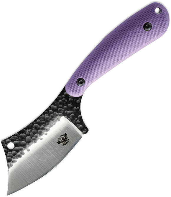 Skallywag Tactical Mantis Purple 420 Stainless Cleaver Fixed Blade Knife w/ Sheath 17028