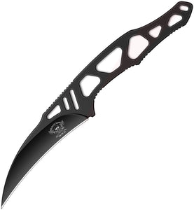 Skallywag Tactical Peg Leg Black 80CrV2 Carbon Steel Fixed Blade Knife w/ Sheath 17047
