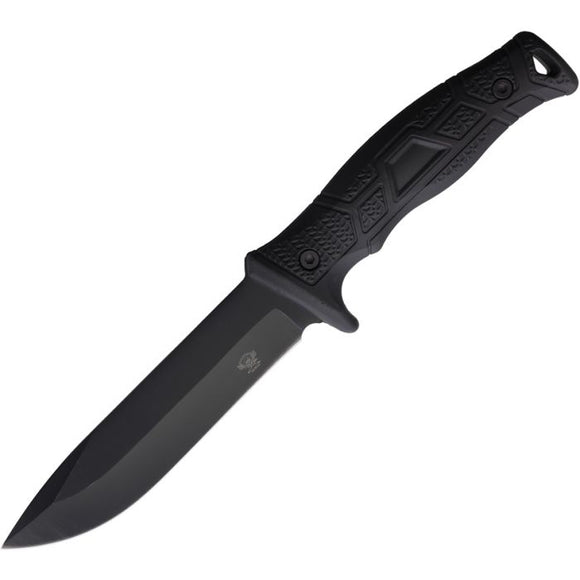 Skallywag Tactical T1 Black 420 Stainless Fixed Blade Knife w/ Belt Sheath 17048