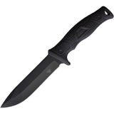 Skallywag Tactical T1 Black 420 Stainless Fixed Blade Knife w/ Belt Sheath 17048