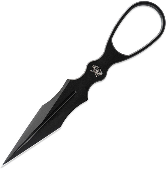 Skallywag Tactical Dagger Black Aluminum Fixed Blade Knife w/ Sheath 17050