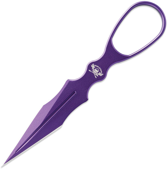 Skallywag Tactical Dagger Purple Aluminum Fixed Blade Knife w/ Sheath 17051