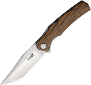 Summit Gear Linerlock Sandalwood Folding Stainless Tanto Pocket Knife 010SW