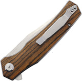 Summit Gear Linerlock Sandalwood Folding Stainless Tanto Pocket Knife 010SW