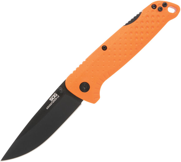 SOG Adventurer LB Lockback Orange Folding Stainless Pocket Knife 13110243