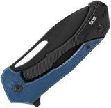 SOG Bulwark FLK Framelock Blue & Black Micarta Folding D2 Steel Pocket Knife 14240157