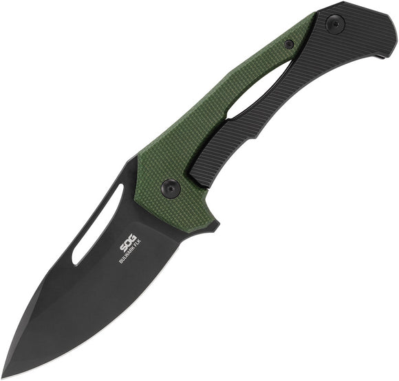 SOG Bulwark FLK Framelock OD Green & Black Micarta Folding D2 Steel Pocket Knife 14240257