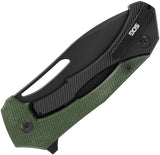 SOG Bulwark FLK Framelock OD Green & Black Micarta Folding D2 Steel Pocket Knife 14240257