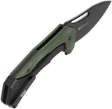 SOG Bulwark FLK Framelock OD Green & Black Micarta Folding D2 Steel Pocket Knife 14240257