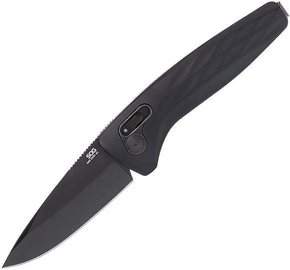 SOG Automatic One-Zero Knife XR-AU Lock Black Aluminum CPM-S35VN Knife 15730157