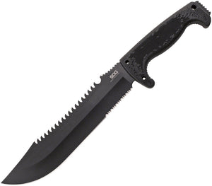 SOG Jungle Primitive Fixed Sawback Bowie Serrated Blade Fixed Knife F03TNCP