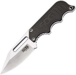 SOG Instinct Satin Finish Fixed Blade Black G10 Handle Knife + Sheath NB1012CP