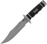 SOG Tech Bowie Black AUS-8 Stonewash Fixed Blade Knife w/ Sheath S11BBX