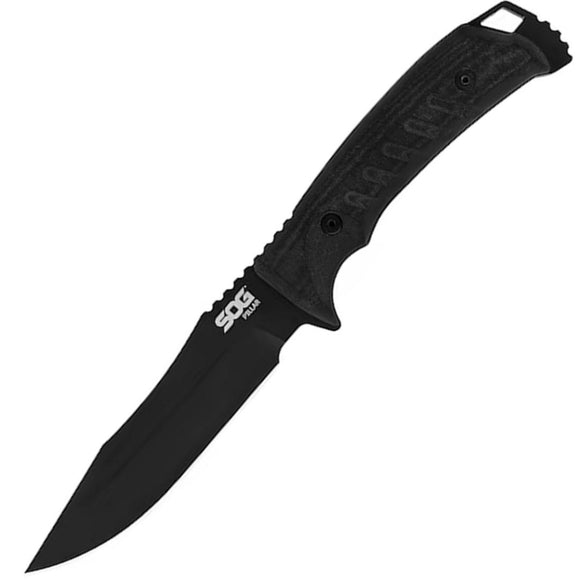 SOG Pilar Black Micarta CPM-S35VN Fixed Blade Knife w/ Belt Sheath UF10003BXXX