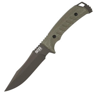 SOG Pillar Flat Dark Earth Micarta S35VN Fixed Blade Knife w/ Sheath UF1002BXXX