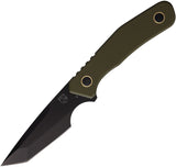 Se7en Plus Strider OD Green G10 Black D2 Steel Tanto Fixed Blade Knife w/ Sheath 240502OD