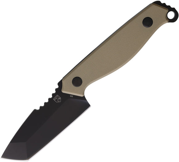 Se7en Plus Raptor Flat Dark Earth G10 Black D2 Steel Tanto Fixed Blade Knife w/ Sheath 240503FD