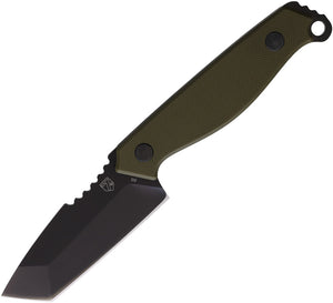 Se7en Plus Raptor OD Green G10 Black D2 Steel Tanto Fixed Blade Knife w/ Sheath 240503OD