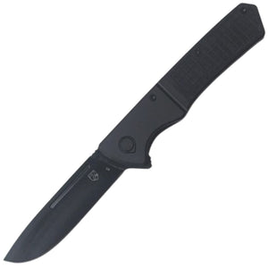 Se7en Plus Lizard Linerlock Black Aluminum & G10 Folding D2 Steel Pocket Knife 240507BK