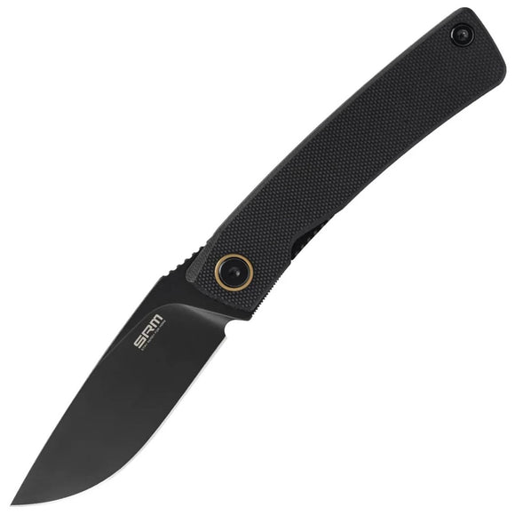 SRM Knives Air 105M-GB Linerlock Black G10 Folding 14C28N Pocket Knife 105MGB