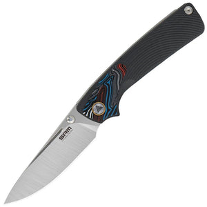SRM Knives Dome 106M-GK Slip Joint Gray & Multi-Color G10 Folding 14C28N Knife 106MGK