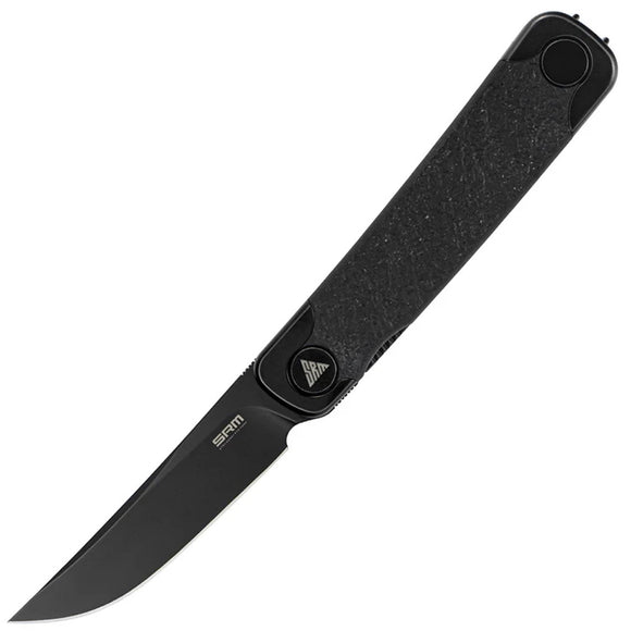SRM Knives Enso Linerlock Black G10 Folding Sandvik 14C28N Pocket Knife 131MGB