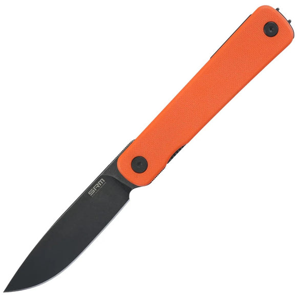 SRM Knives Palfrey 135L-GJ Framelock Orange G10 & Stainless Folding 14C28N Knife 135LGJ
