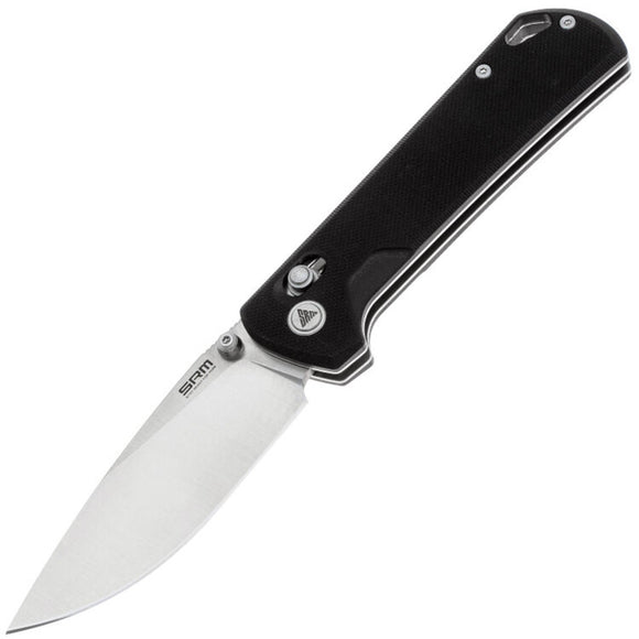 SRM Knives 168L-GB Ambi Lock Black G10 Folding D2 Steel Pocket Knife 168LGB