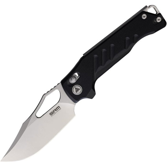 SRM Knives 283X-GB Ambi Lock Black G10 Folding D2 Steel Pocket Knife 238XGB
