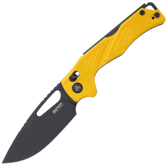 SRM Knives Mirage Ambi Lock Yellow G10 Folding 14C28N Pocket Knife 239XGY