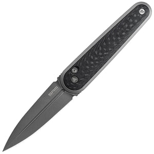 SRM Knives Twin 251MB-GB Ambi Lock Black G10 & Carbon Fiber Folding N690 Knife 251MBGB