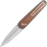 SRM Knives Twin 251MB-MN Ambi Lock Brown Micarta Folding N690 Knife 251MBMN