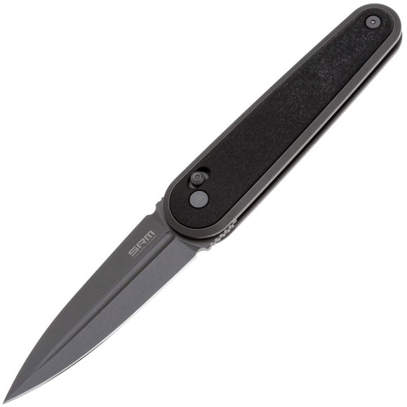 SRM Knives 251M-GB Ambi Lock Black G10 & Carbon Fiber Folding N690 Knife 251MGB