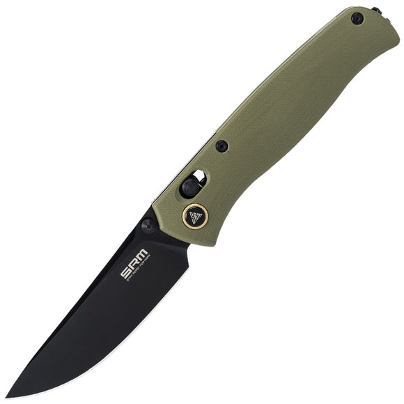 SRM Knives 255L-GP2 Ambi Lock OD Green G10 Folding 10Cr15CoMoV Pocket Knife 255LGP2