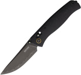 SRM Knives Medal 255L-MB2 Black Micarta Folding 140Cr Pocket Knife 255LMB2