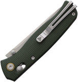 SRM Knives Medal 255L-MG3 Green Micarta Folding 140Cr Pocket Knife 255LMG3