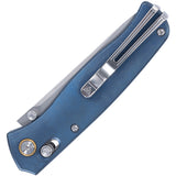 SRM Knives 255L-TE2 Ambi Lock Blue Titanium Folding 140Cr Pocket Knife 255LTE2