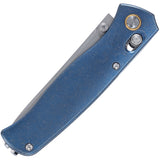SRM Knives 255L-TE2 Ambi Lock Blue Titanium Folding 140Cr Pocket Knife 255LTE2