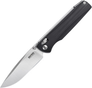 SRM Knives 258L-GB Ambi Lock Black G10 Folding D2 Steel Pocket Knife 258LGB