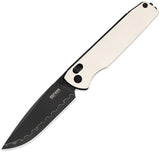 SRM Knives Terrier 258L-GT2 Ambi Lock White G10 Folding 140Cr Pocket Knife 258LGT2