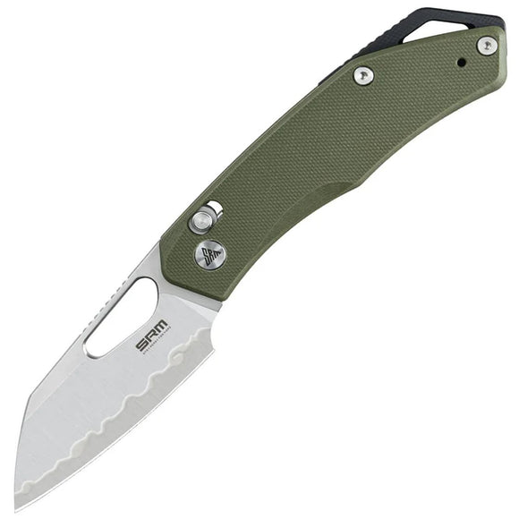 SRM Knives Cub 261M-GP2 Ambi Lock Green G10 Folding 140Cr Pocket Knife 261MGP2