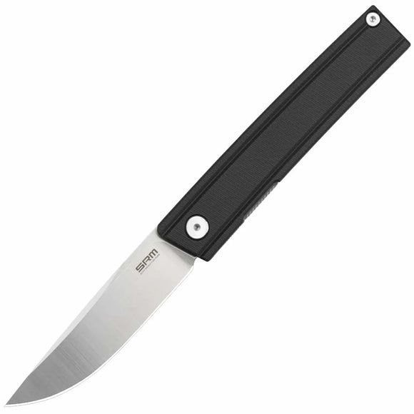 SRM Knives Gent 401LC-GB Linerlock Black G10 Folding 10Cr15CoMoV Pocket Knife 401LCGB