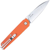 SRM Knives Qrick Linerlock Green & Orange G10 Folding 14C28N Knife 408LGX