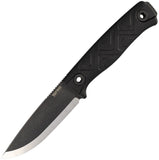 SRM Knives 702T-GB Bushcraft Black G10 14C28N Fixed Blade Knife w/ Sheath 702TGB