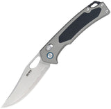 SRM Knives Retriever 9203-AK Ambi Lock Gray Aluminum & G10 Folding 140Cr Pocket Knife 9203AK