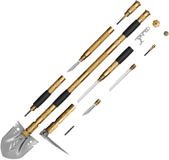 SRM Knives Multi-Purpose Golden Aluminum 3Cr13 Stainless Shovel TFS012