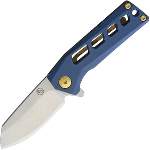 StatGear Slinger Framelock D2 Stonewash / Blue Folding Pocket Knife 112BLU  -On Sale